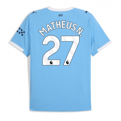Camiseta Manchester City Matheus Nunes #27 Primera Equipación Replica 2025-26 mangas cortas Camiseta Manchester City Matheus Nunes #27 Primera Equipación Replica 2025-26 mangas cortas